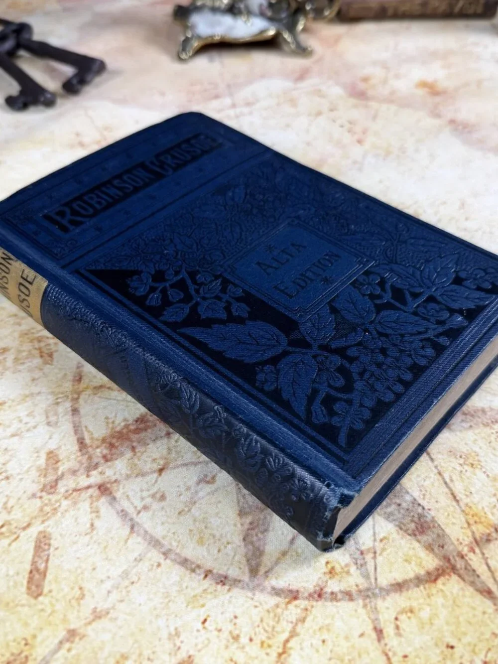 Antique Robinson Crusoe Alta Edition Hardcover Book | Victorian c. 1881-1895